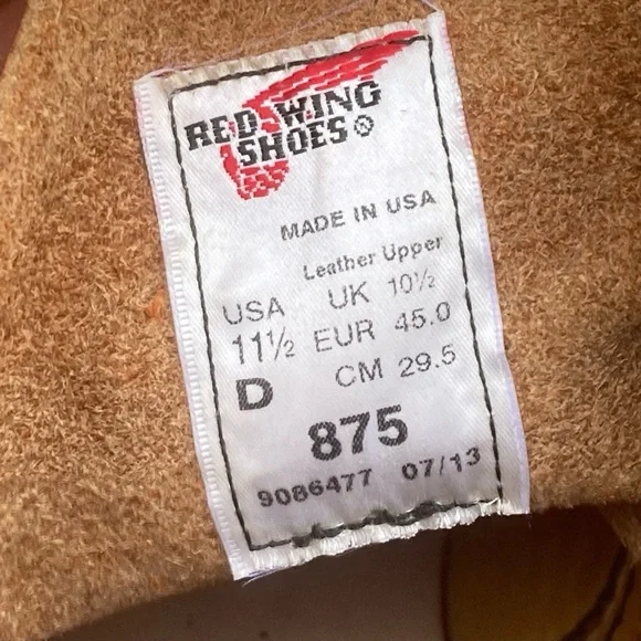 Red Wing Shoes Men's Brown Leather Boots - Classic Moc Heritage #875 - Picture 5 of 13